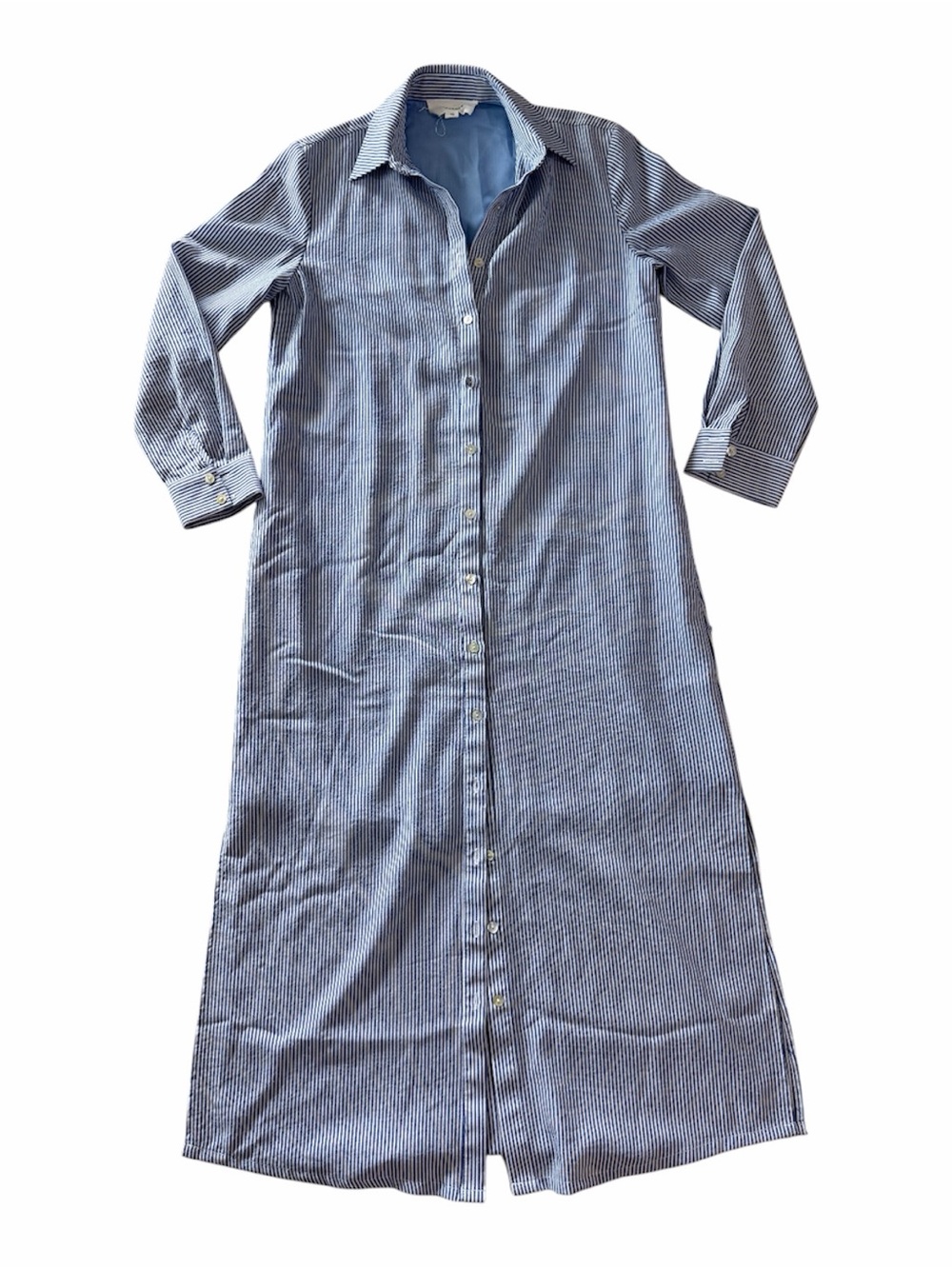 Pomander Place Light Blue Stripe Maxi Shirt Dress - Picture 5 of 7